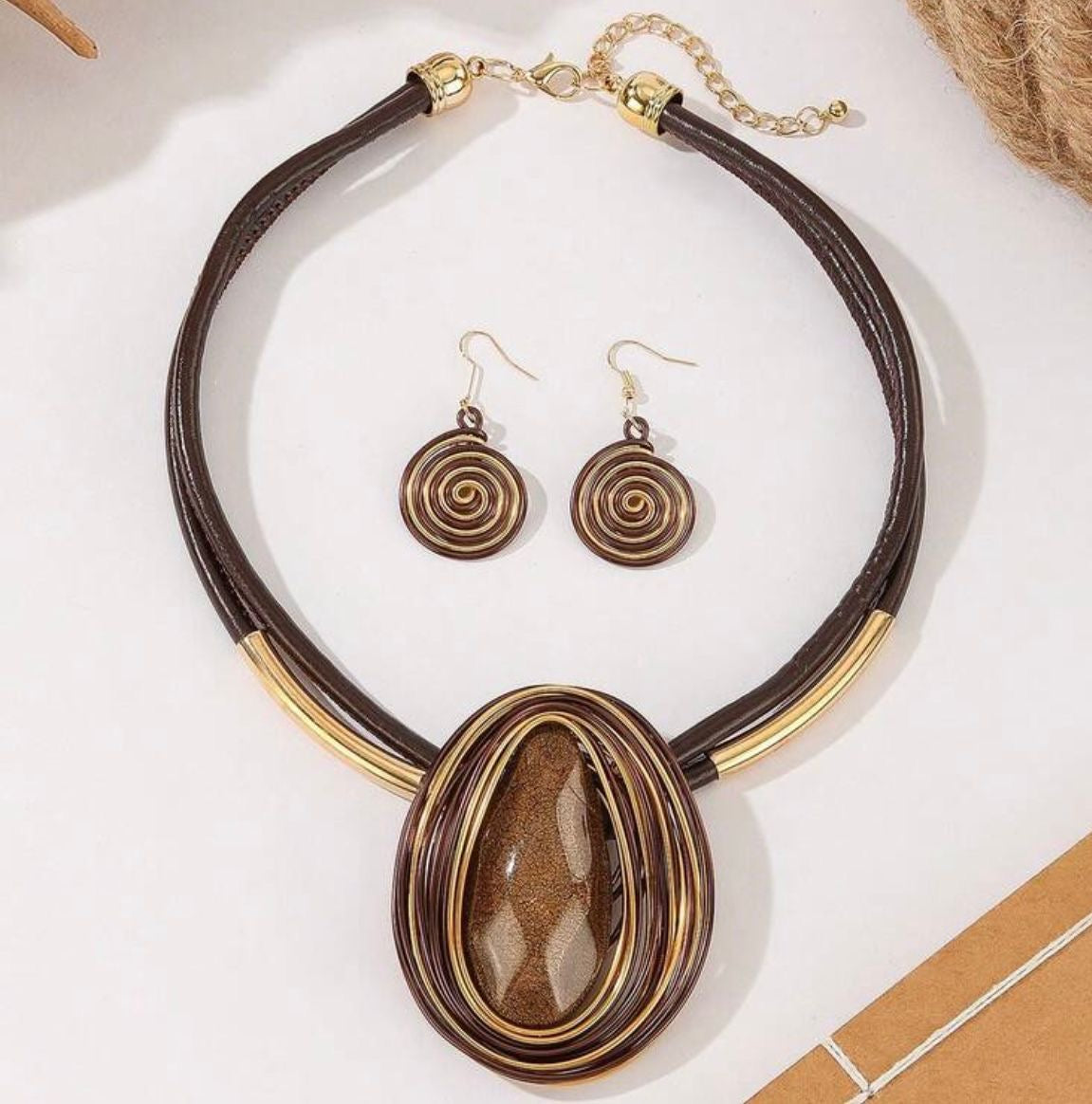 Statement Pendant Necklace & Earring Set