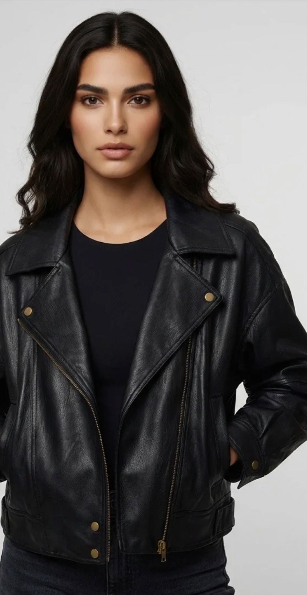 Faux Leather Biker Jacket