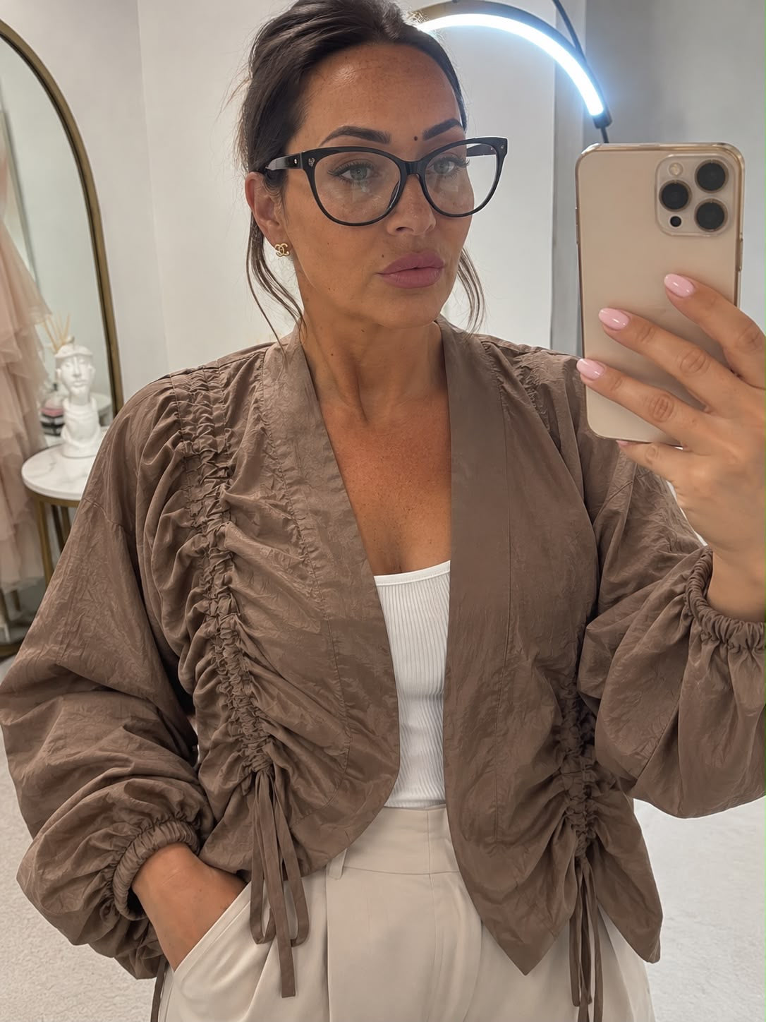 Ruched Tie Detail Jacket