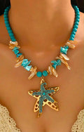 Turquoise Starfish Statement Necklace