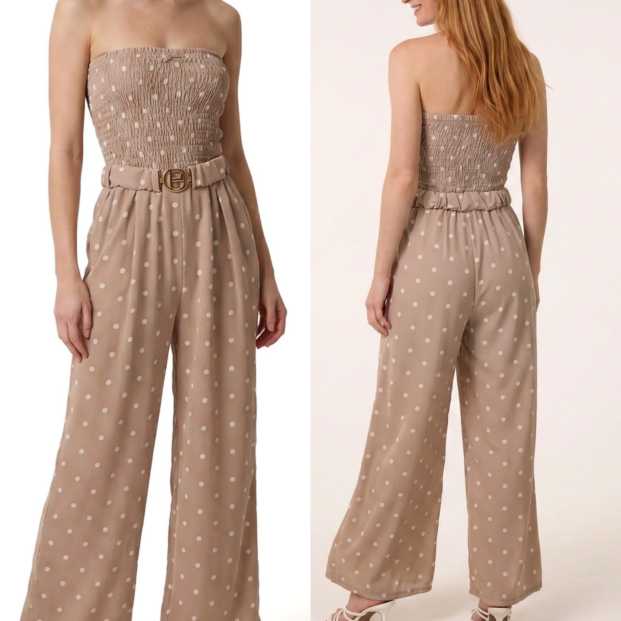 Polka Dot Bandeau Jumpsuit