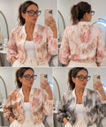Blush Floral Bomber Jacket