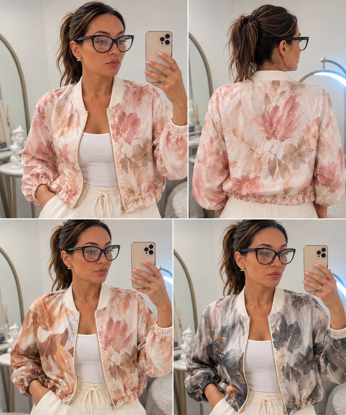 Blush Floral Bomber Jacket