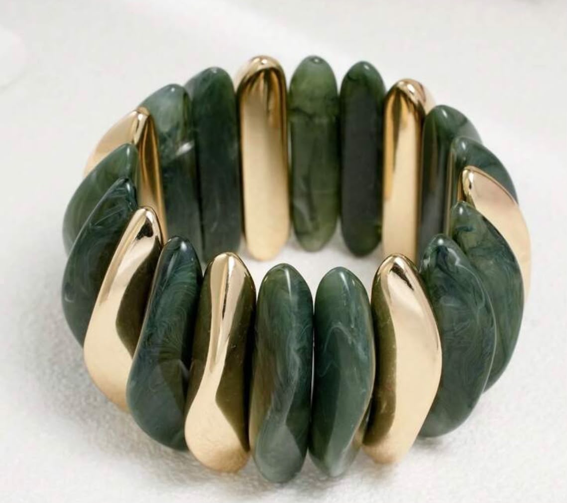 Marbled Resin Stretch Bracelet
