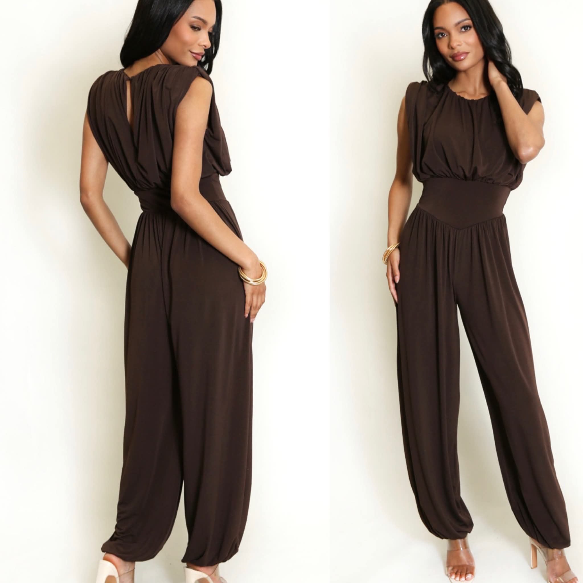 Chocolate Drape Jumpsuit