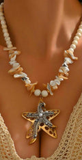 Starfish Shell Statement Necklace