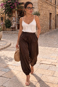 Chocolate Satin Harem Trousers