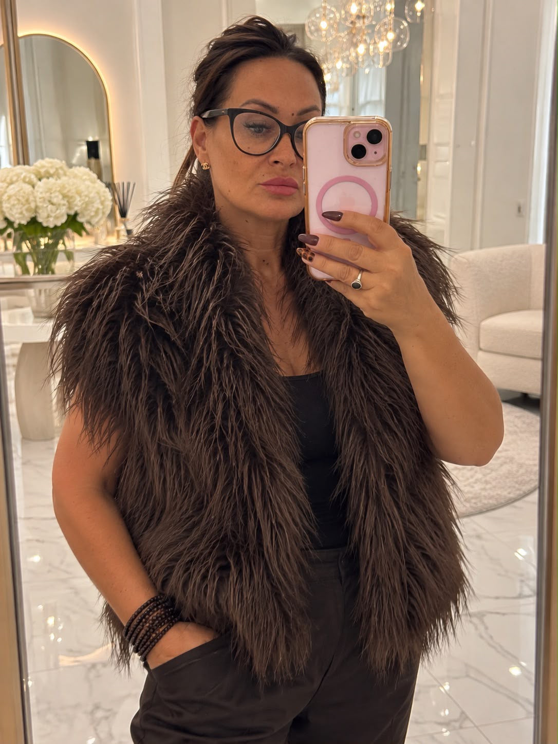 Luxe Shaggy Faux Fur Gilet