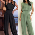 Draped Waist Wide-Leg Jumpsuit