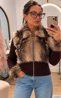 Luxury faux fur cardigan