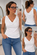 Drape Neck Sleeveless Top