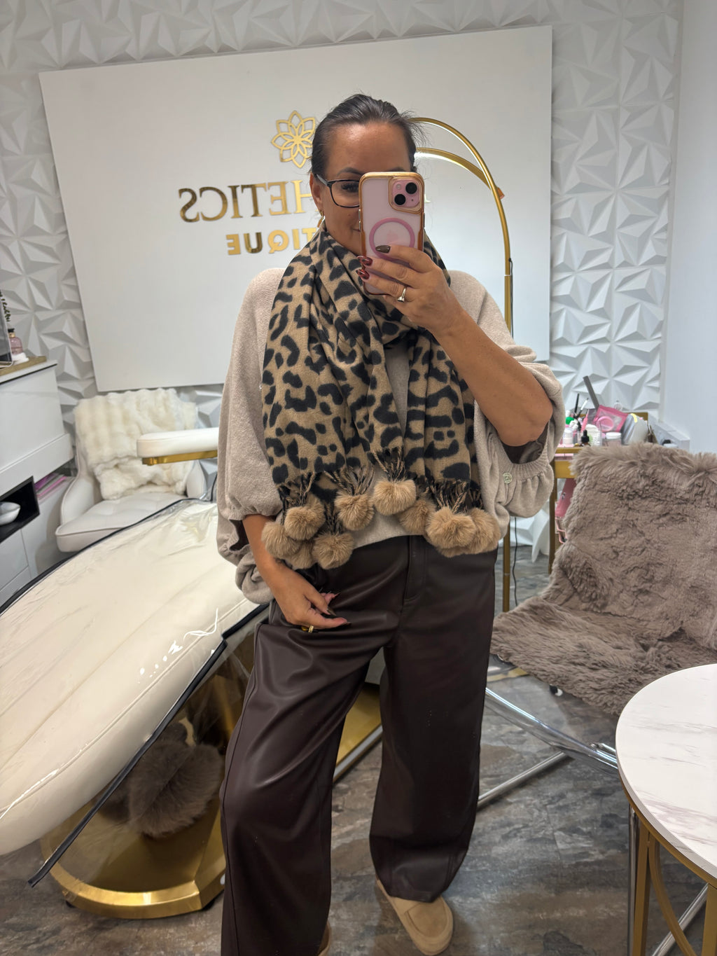Pom Pom fluffy scarf