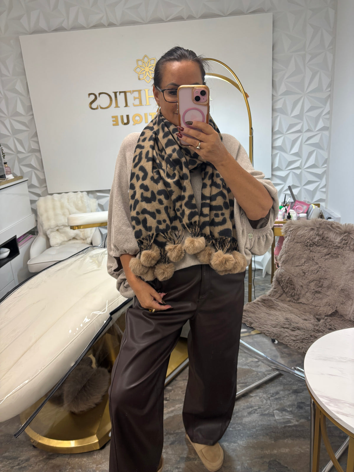 Pom Pom fluffy scarf