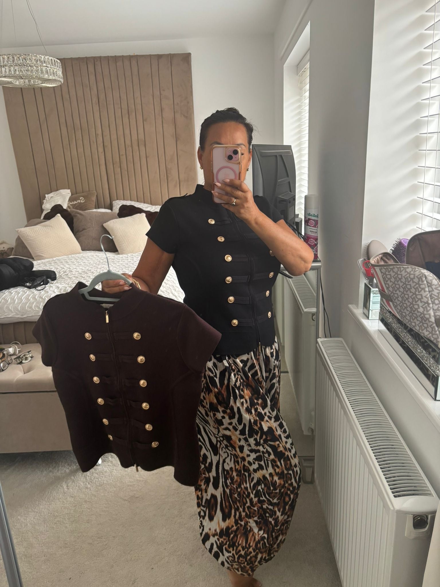 Military Button Detail Top