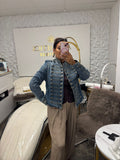Military Button Denim Jacket