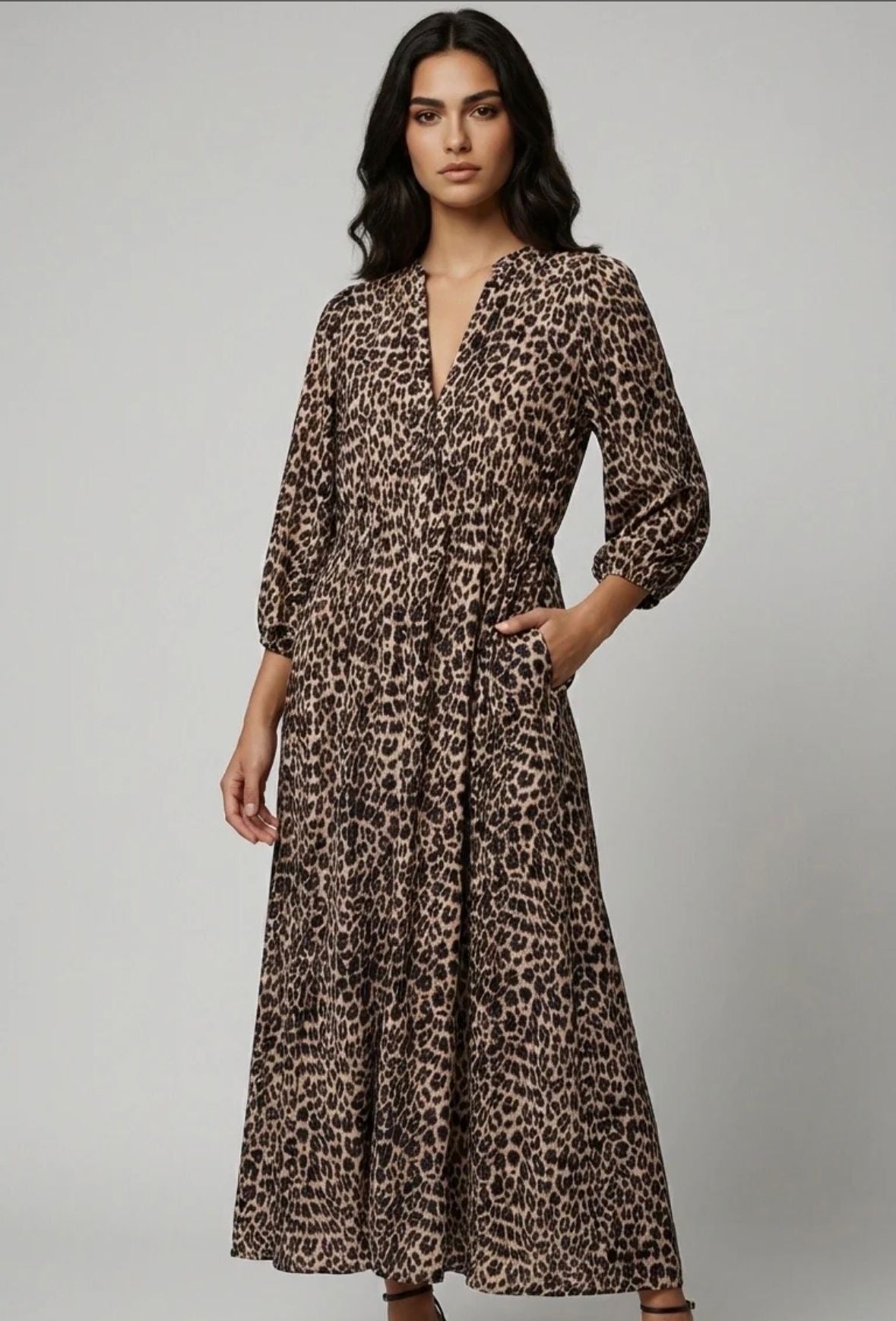 Leopard Print Midi Dress