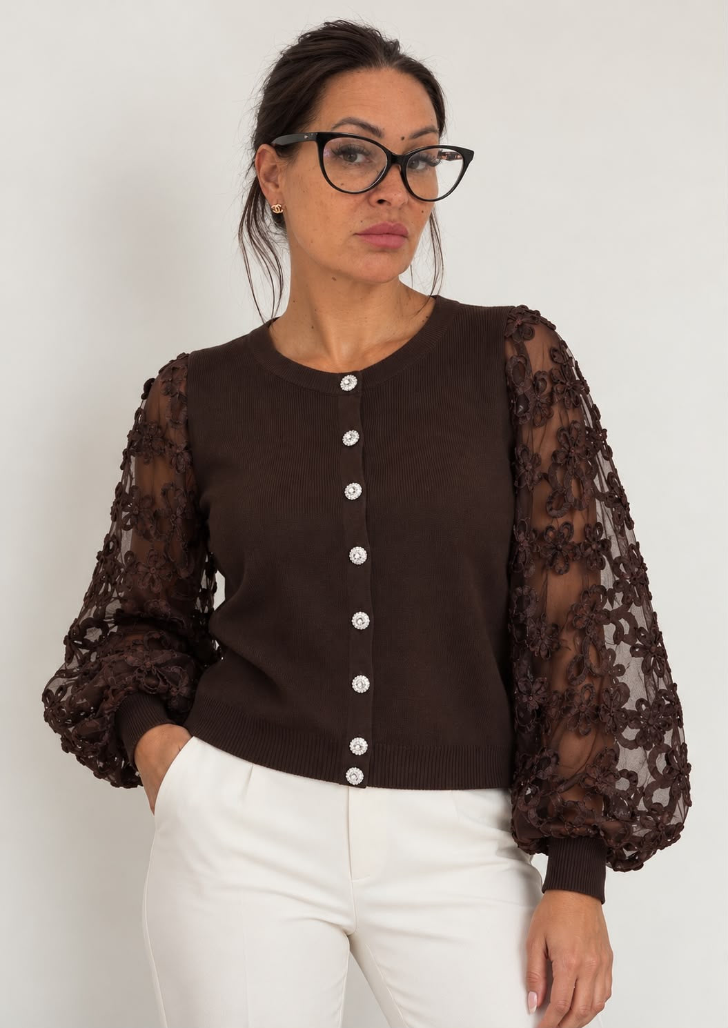 Lace Sleeve Cardigan