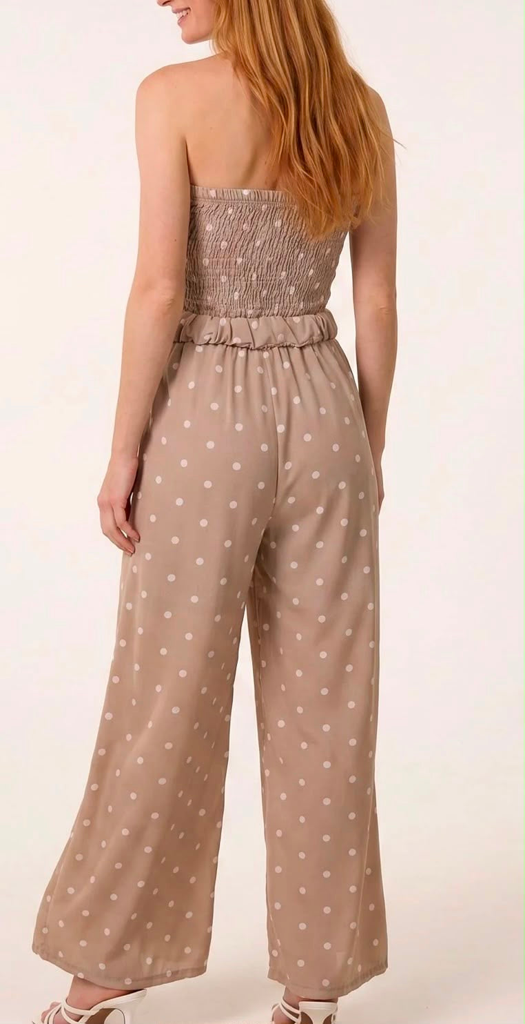 Polka Dot Bandeau Jumpsuit