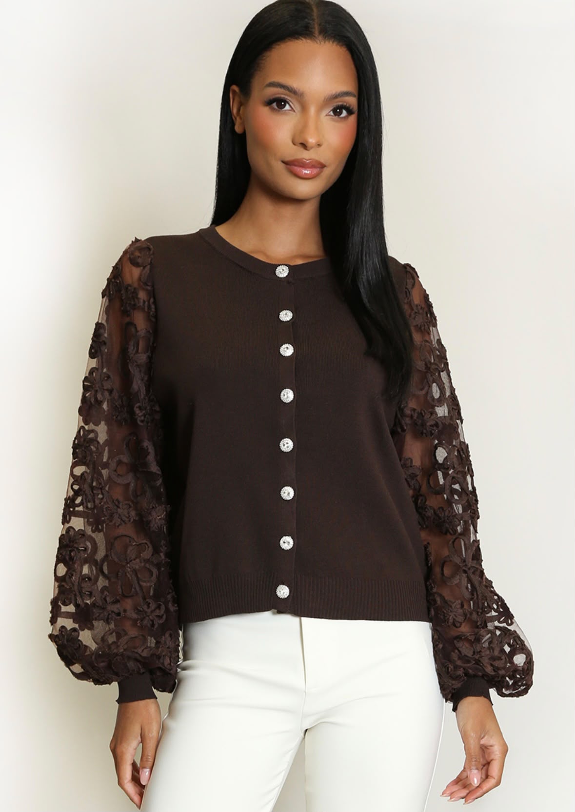 Lace Sleeve Cardigan