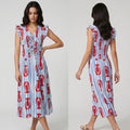 Lobster Print Midi Dress