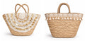 Embellished Woven Straw Tote Bag